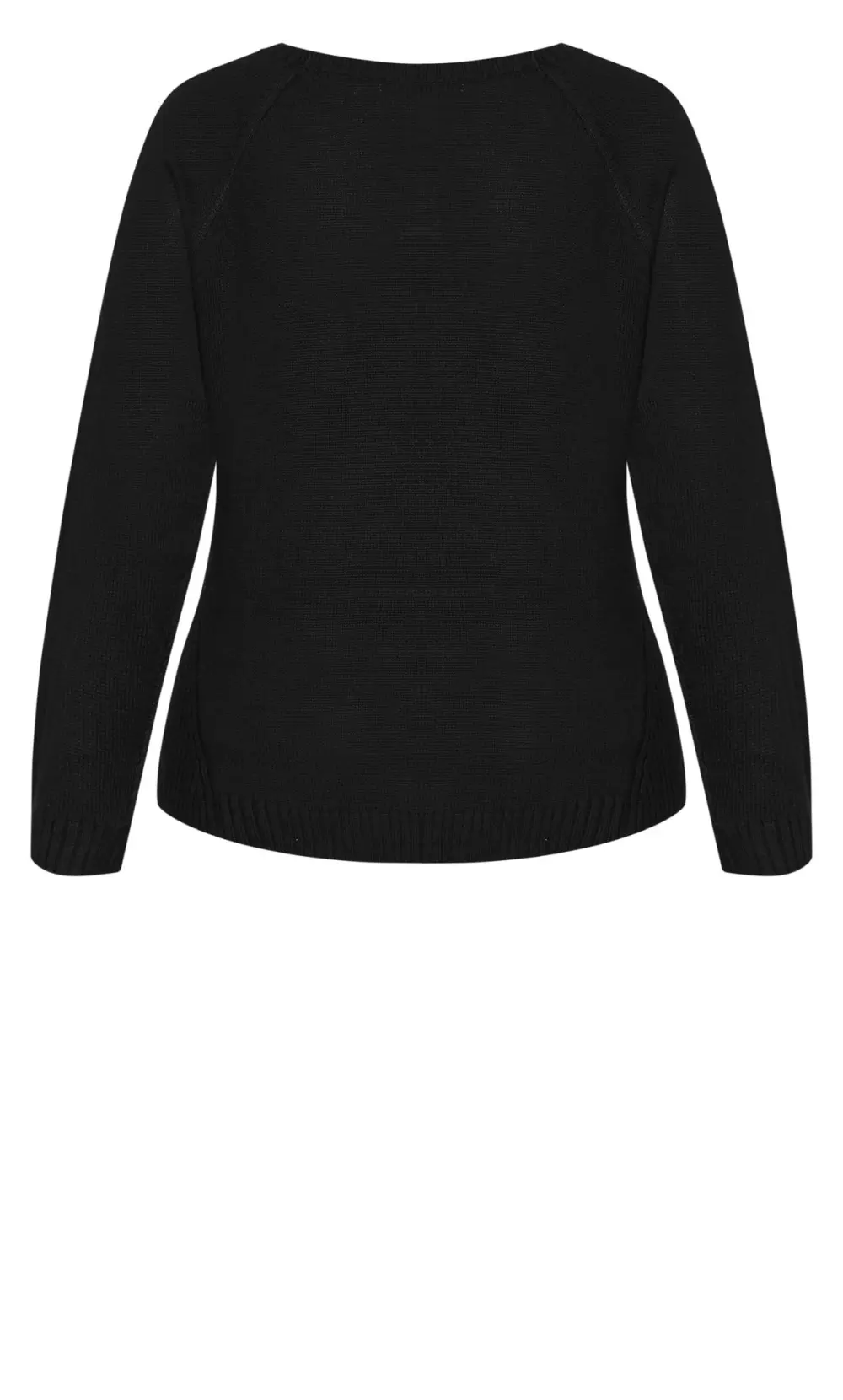 Evans Black Open Knit Front Jumper