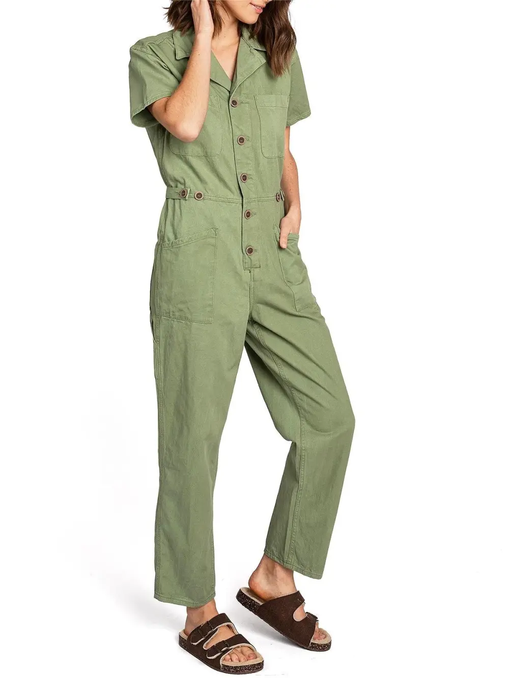 Refined Short Sleeve Aviator Jumpsuit