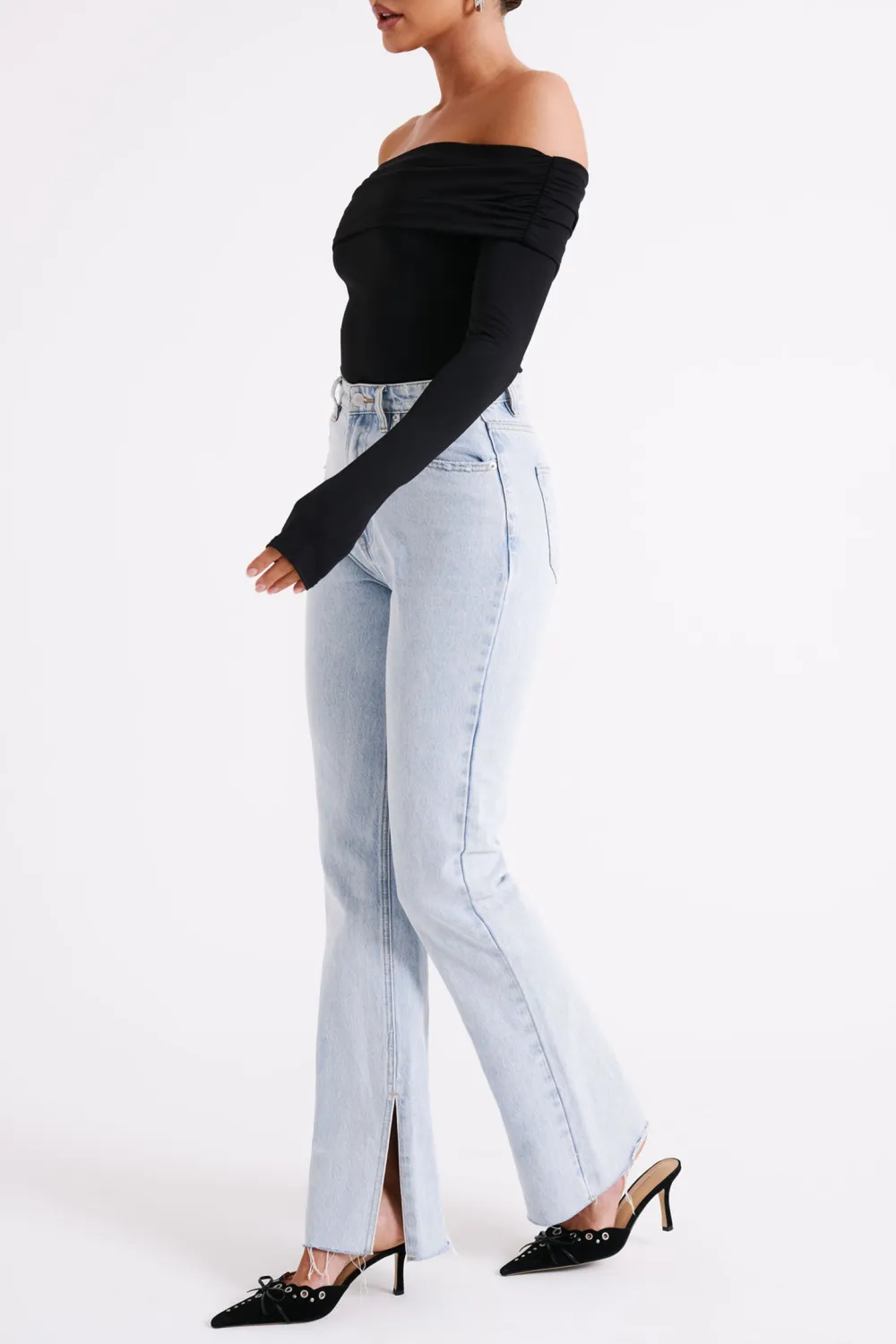 Recycled Nylon Off Shoulder Top