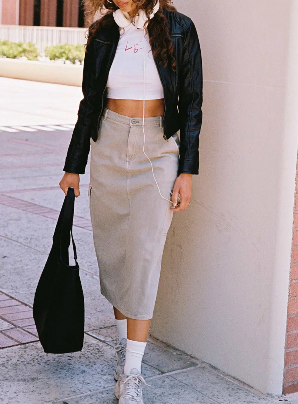 Cropped Faux Leather Biker Jacket