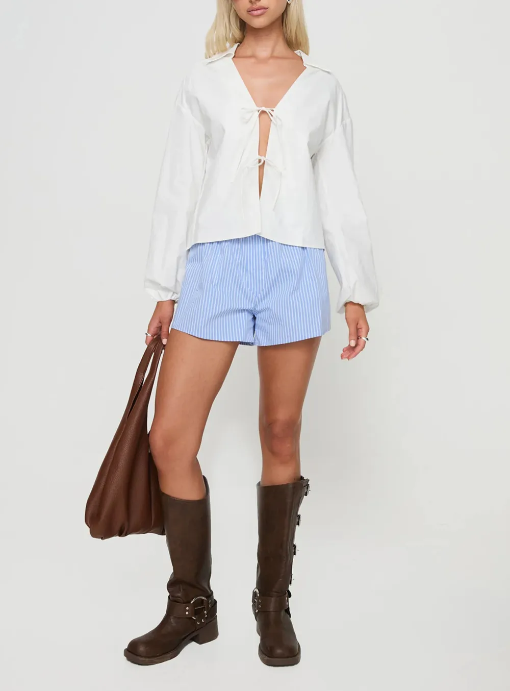 Puff Sleeve Cropped Shirt