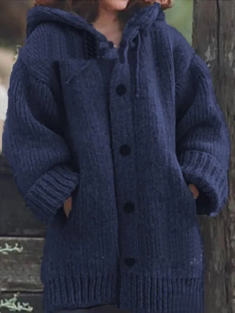 Casual Hooded Sweater Coat