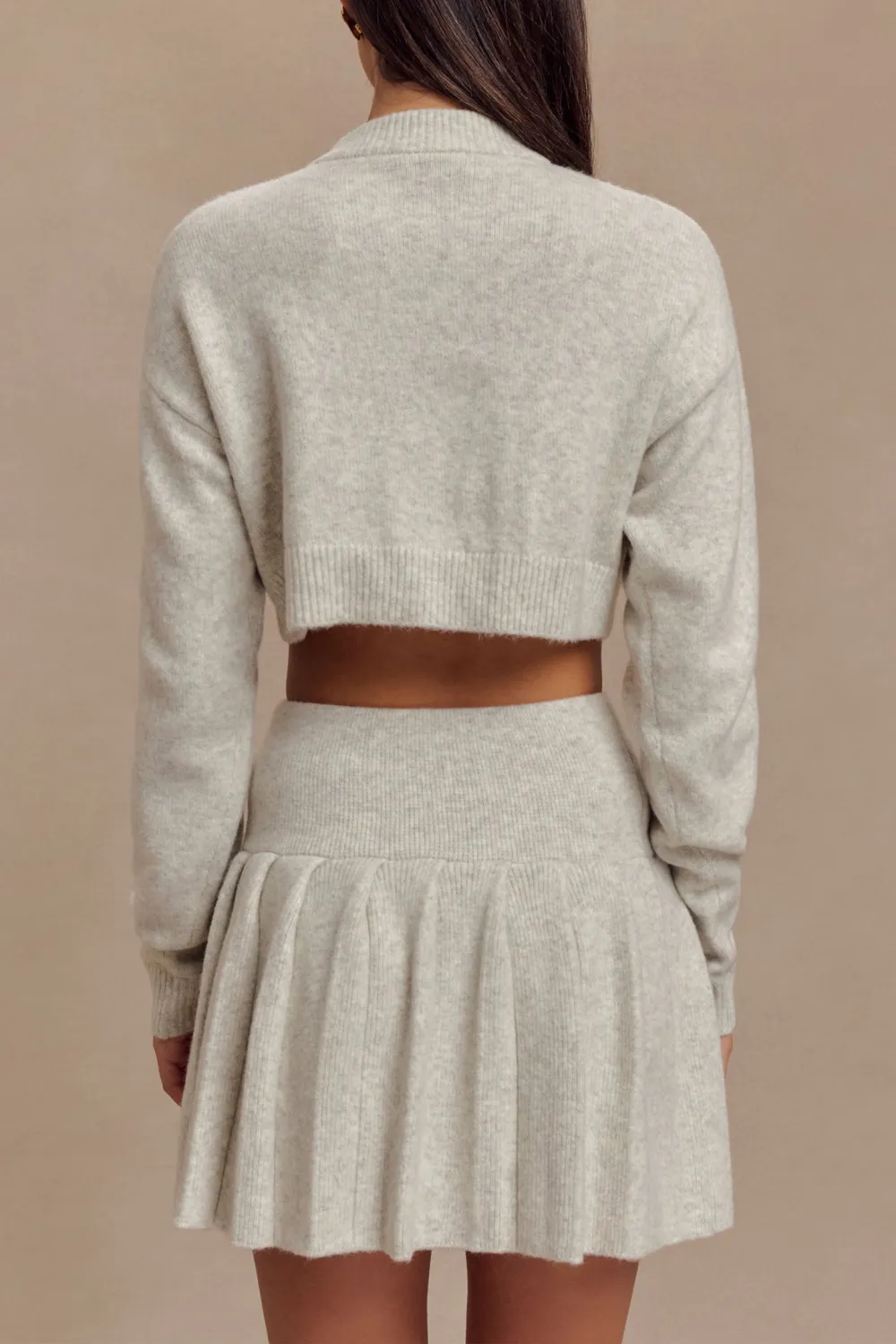 Pleated Knit Mini Skirt