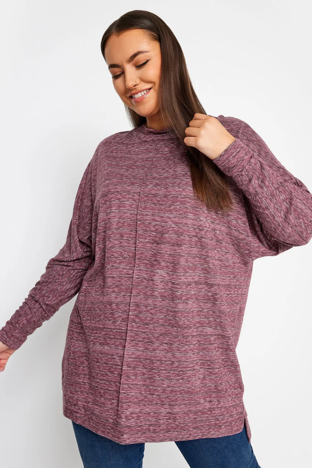 YOURS Curve Blue Front Seam Soft Touch Jumper