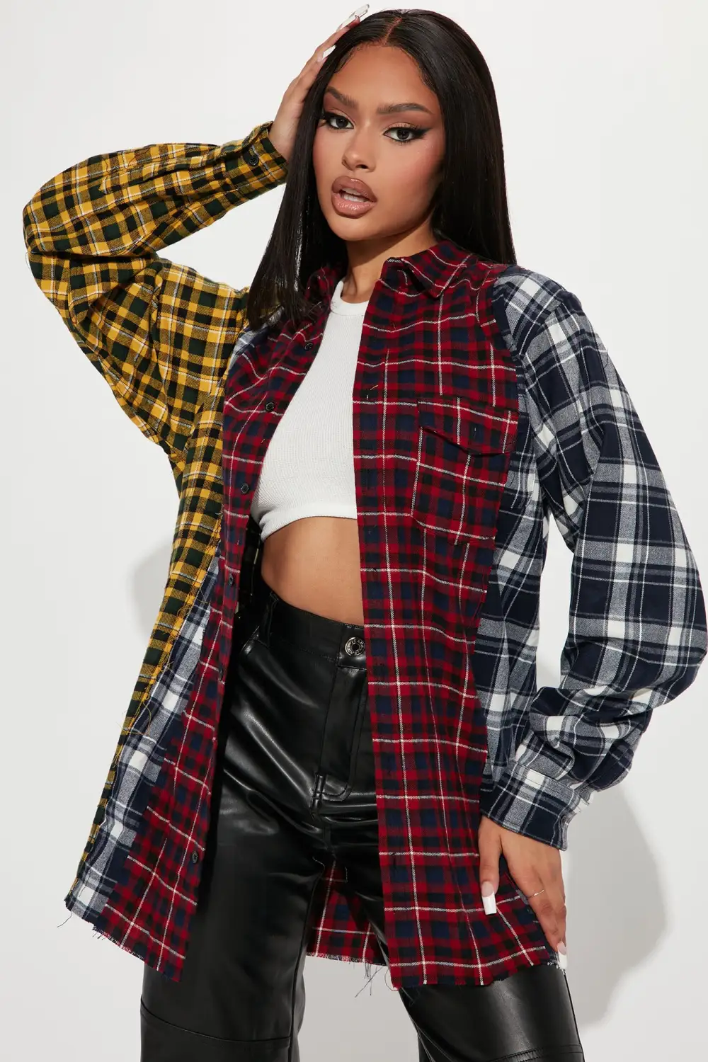 I Wanna Know Plaid Tunic - Red/combo