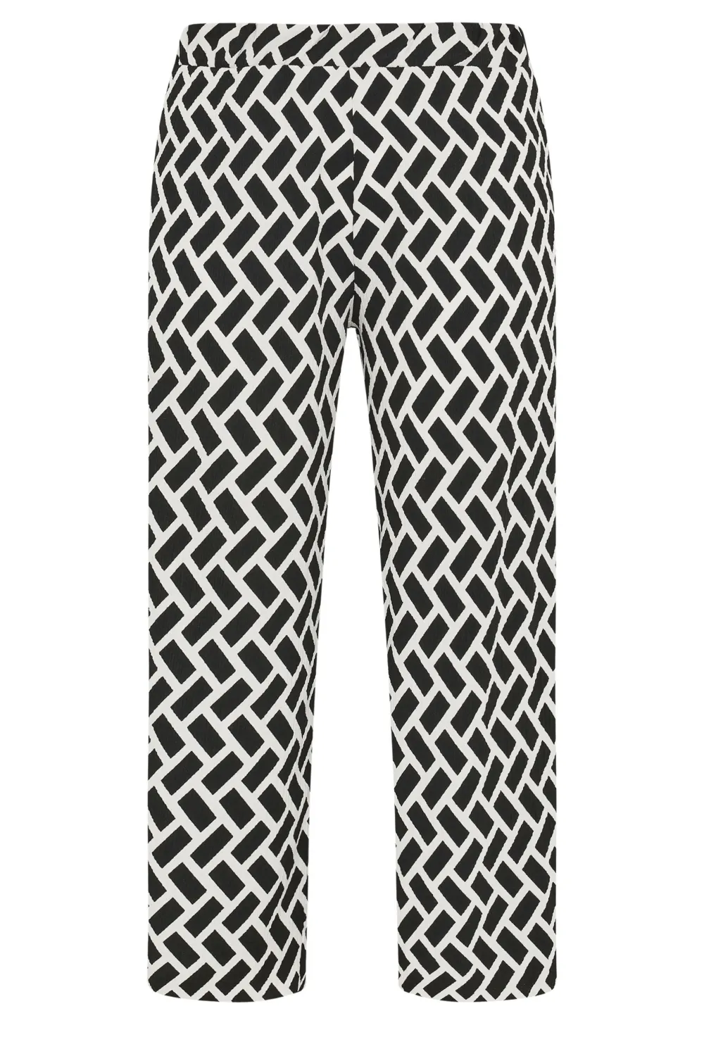 YOURS Curve Dark Grey Abstract Print Textured Wide Leg Trousers