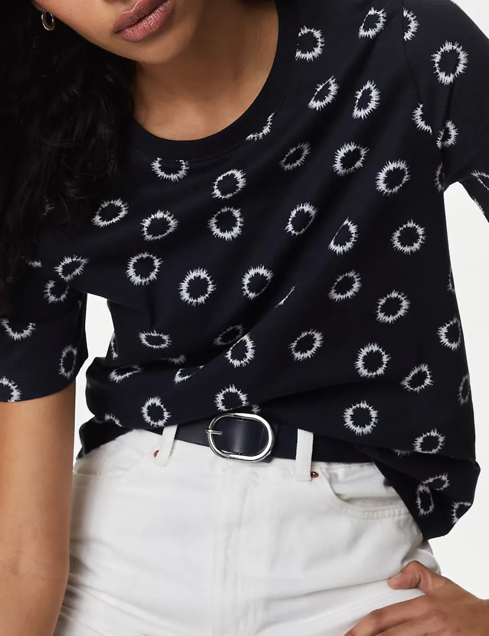 PolkaDot Printed Crew Neck T-Shirt