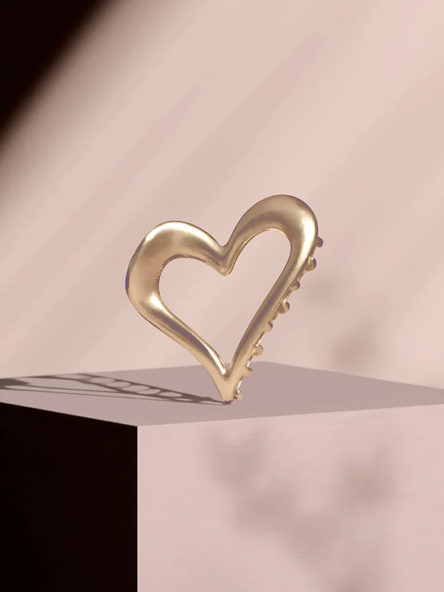 Golden Heart Hair Claw