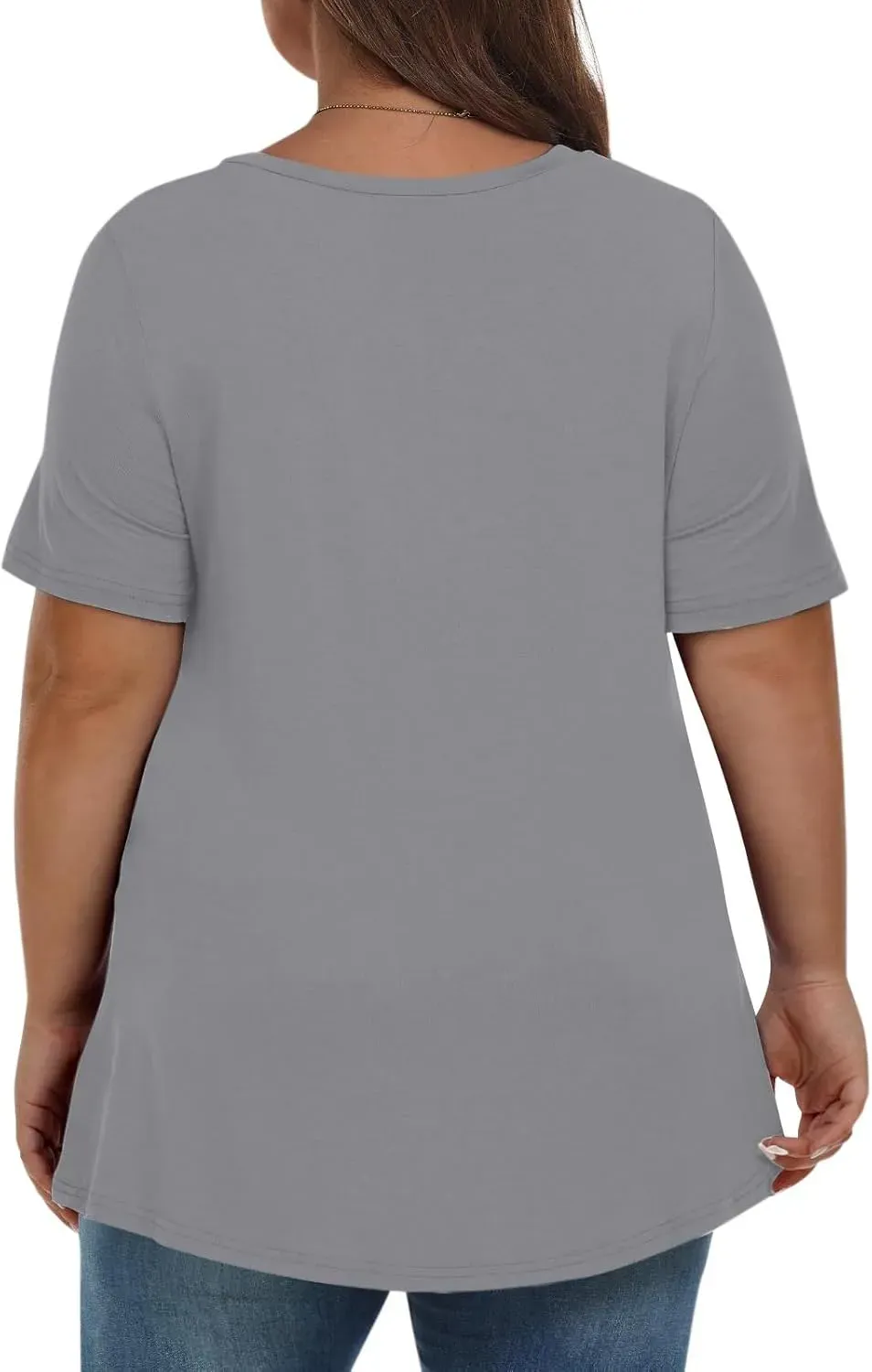 Plus Size Tops for Women Dressy Short Sleeve V Neck Shirts for Women Summer Tops for Women 2024 Floral Print Top