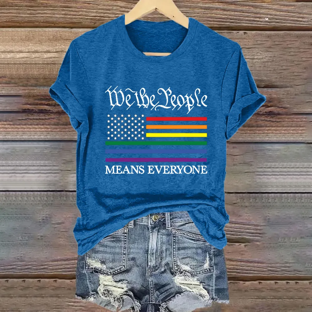 Women'S USA LGBT Equality We The People Means Everyone T Shirt