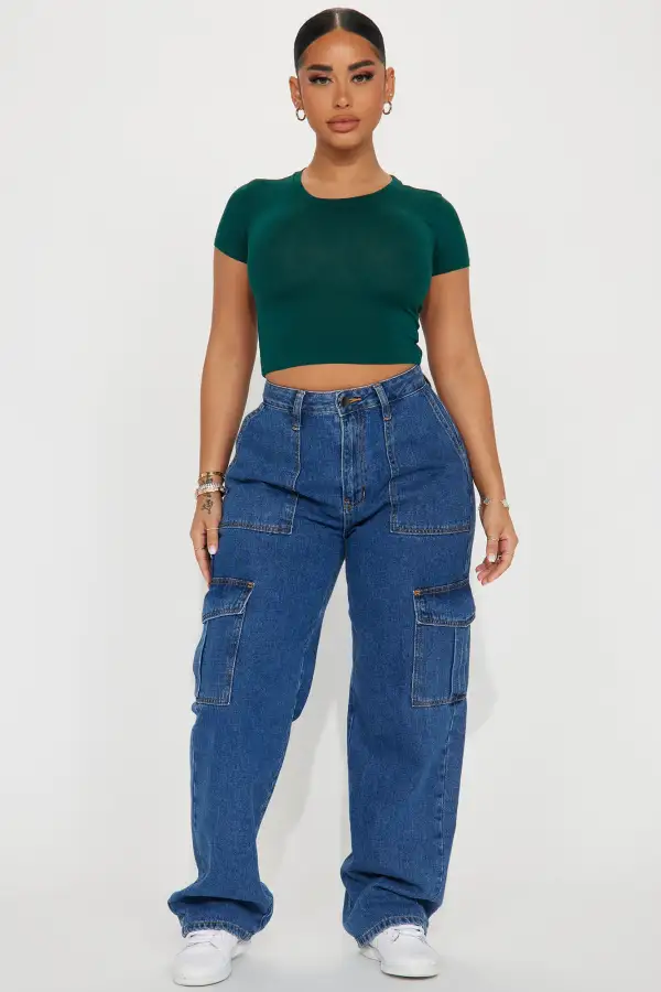 Judia Crew Neck Top - Hunter