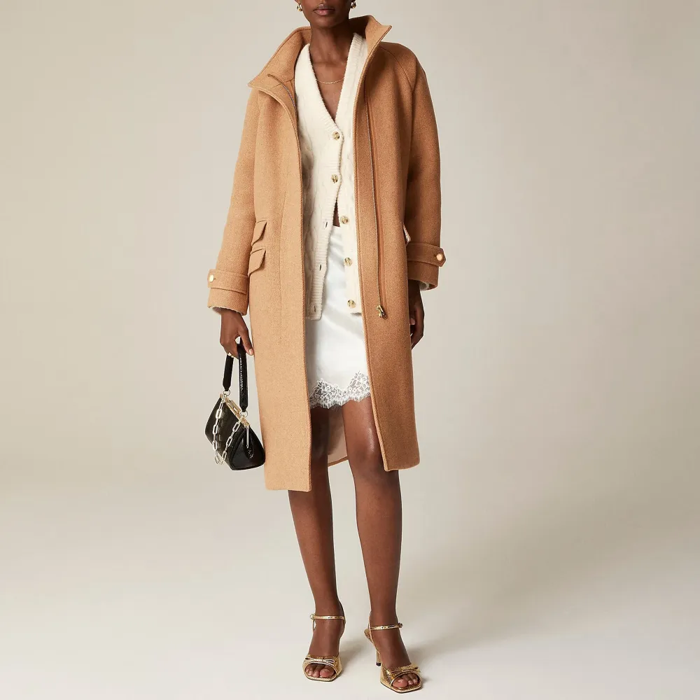 Stadium-Cloth Wool Blend Long Coats