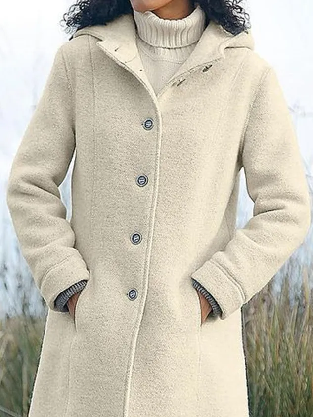 Casual Plain Hoodie Loose Teddy Jacket