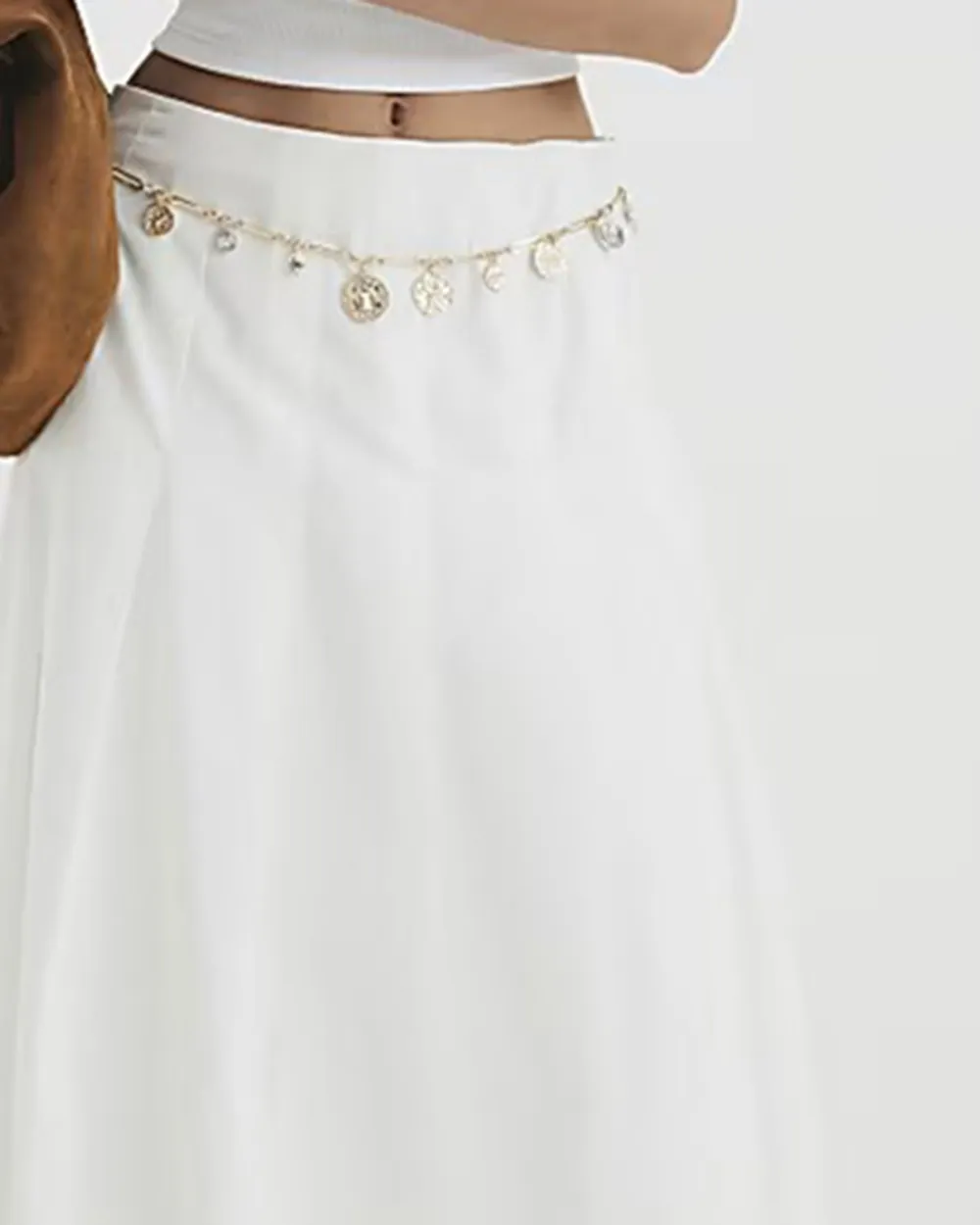 Solid Color Cotton Simple Long Skirts