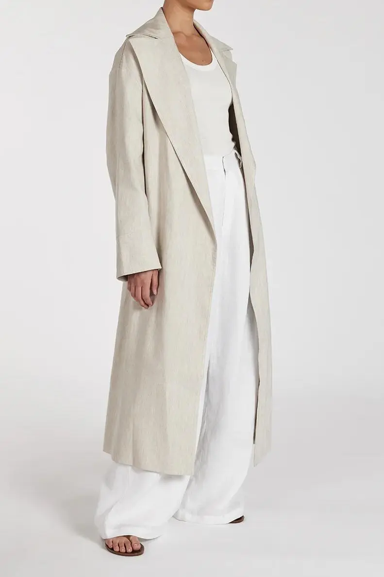 NATURAL LINEN BLEND COAT