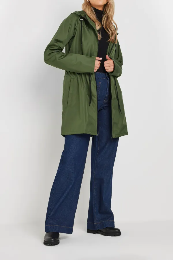 Khaki Green Pocket Hooded Parka