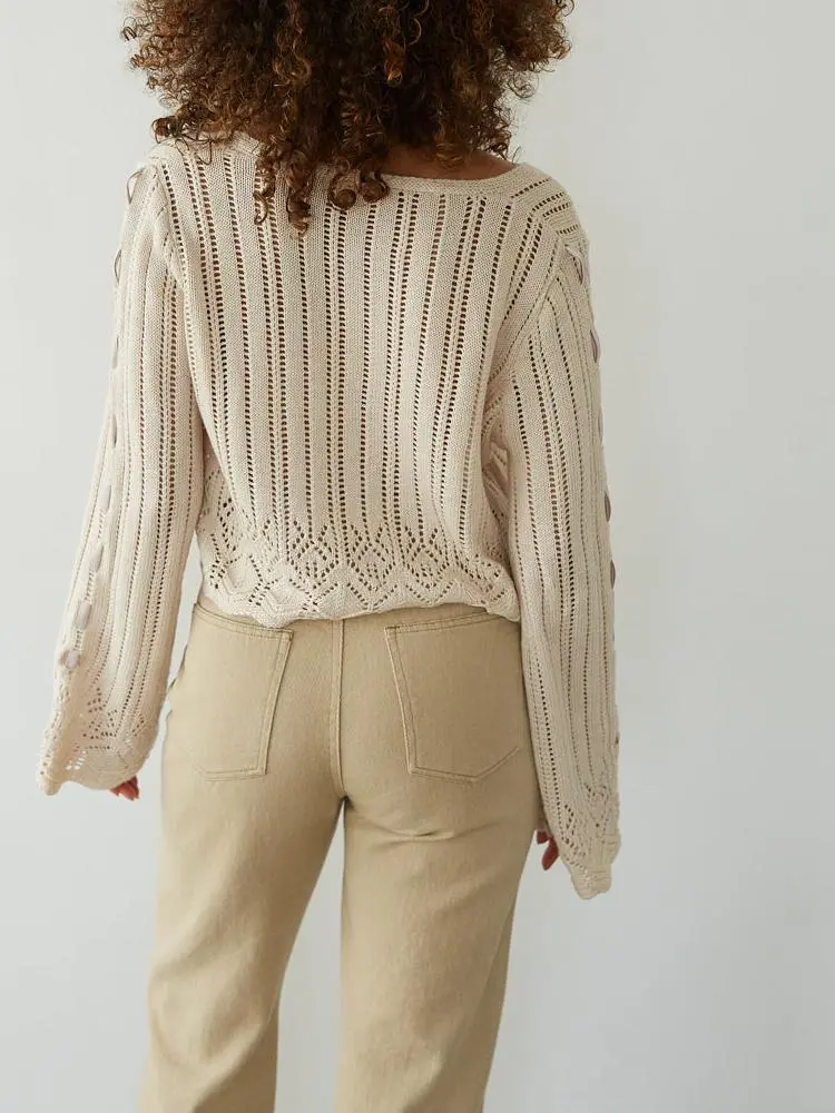 Ginger Crochet Ribbon Cardigan