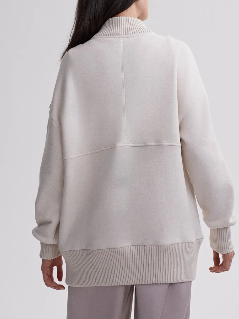 Elegant Turtleneck Buttoned-Cardigan Sweatshirt