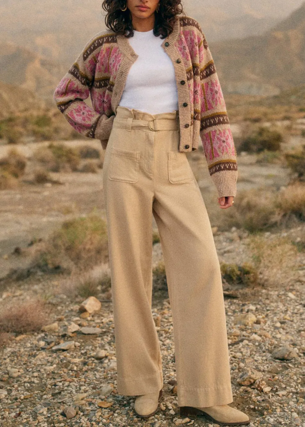 High Waist Ruffled Trousers