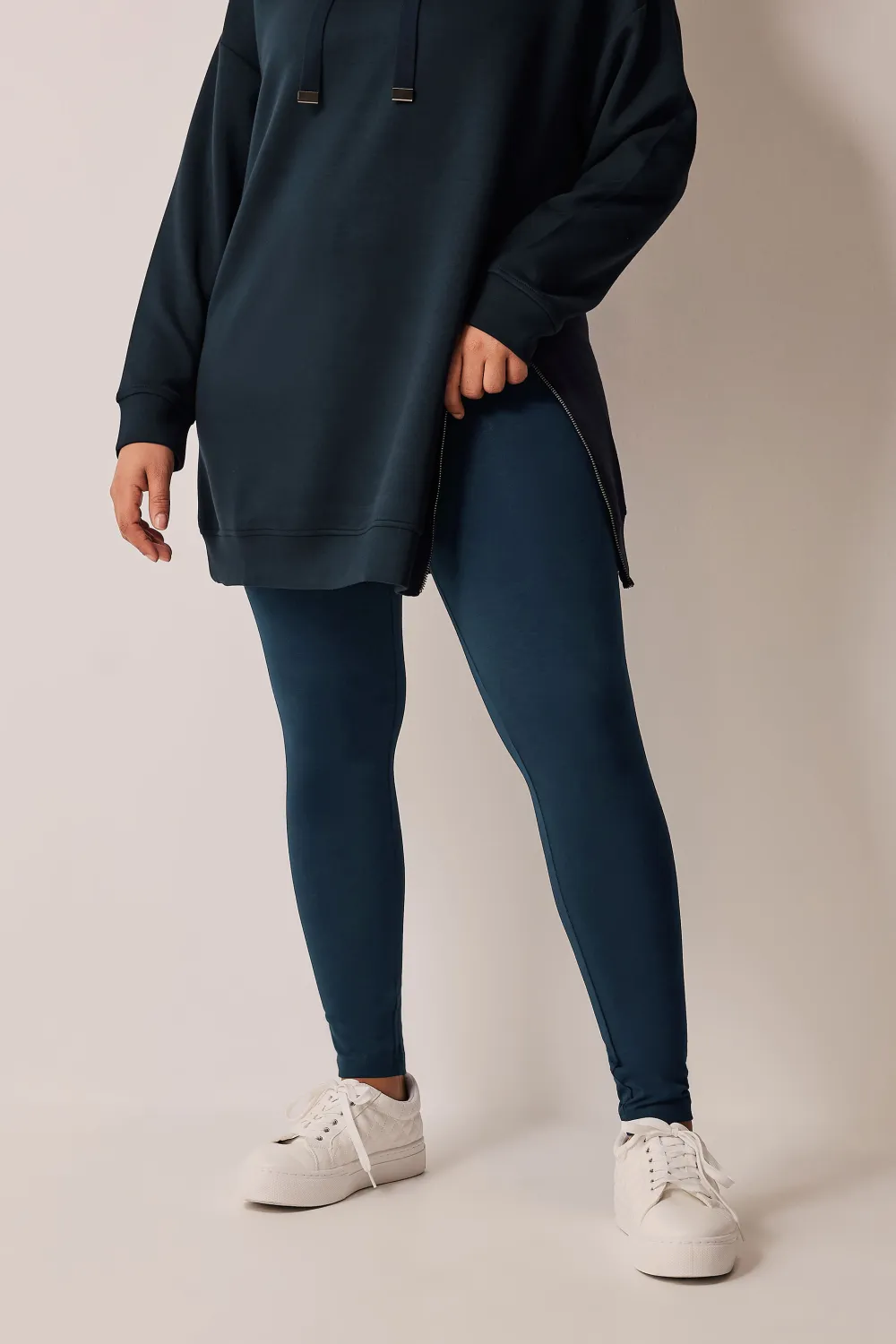 EVANS Curve Black Cotton Stretch Leggings