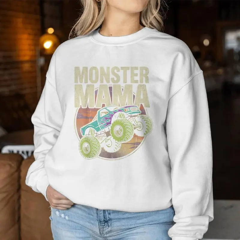 Vintage Monster Truck Mom Truck Lover Mama Women Sweatshirt