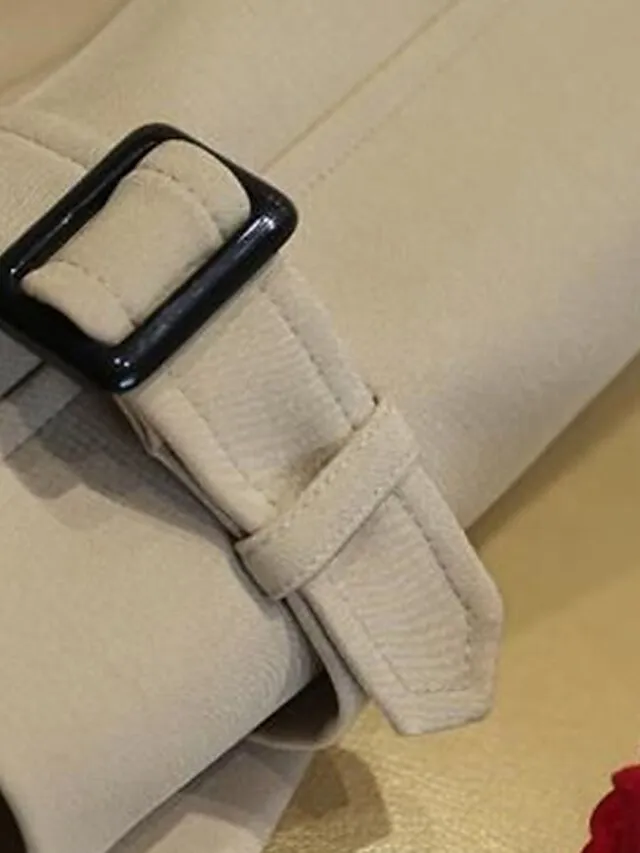 Women's Trench Coat Long Over Coat Fall Winter Coat with Belt Elegant Stylish Simple Minimalist Jacket Long Sleeve Bean Green Black khaki