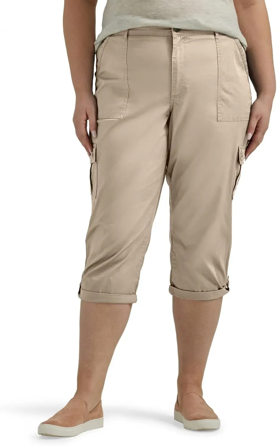 Lee Women's Plus Size Ultra Lux Comfort with Flex-to-go Cargo Capri Pant