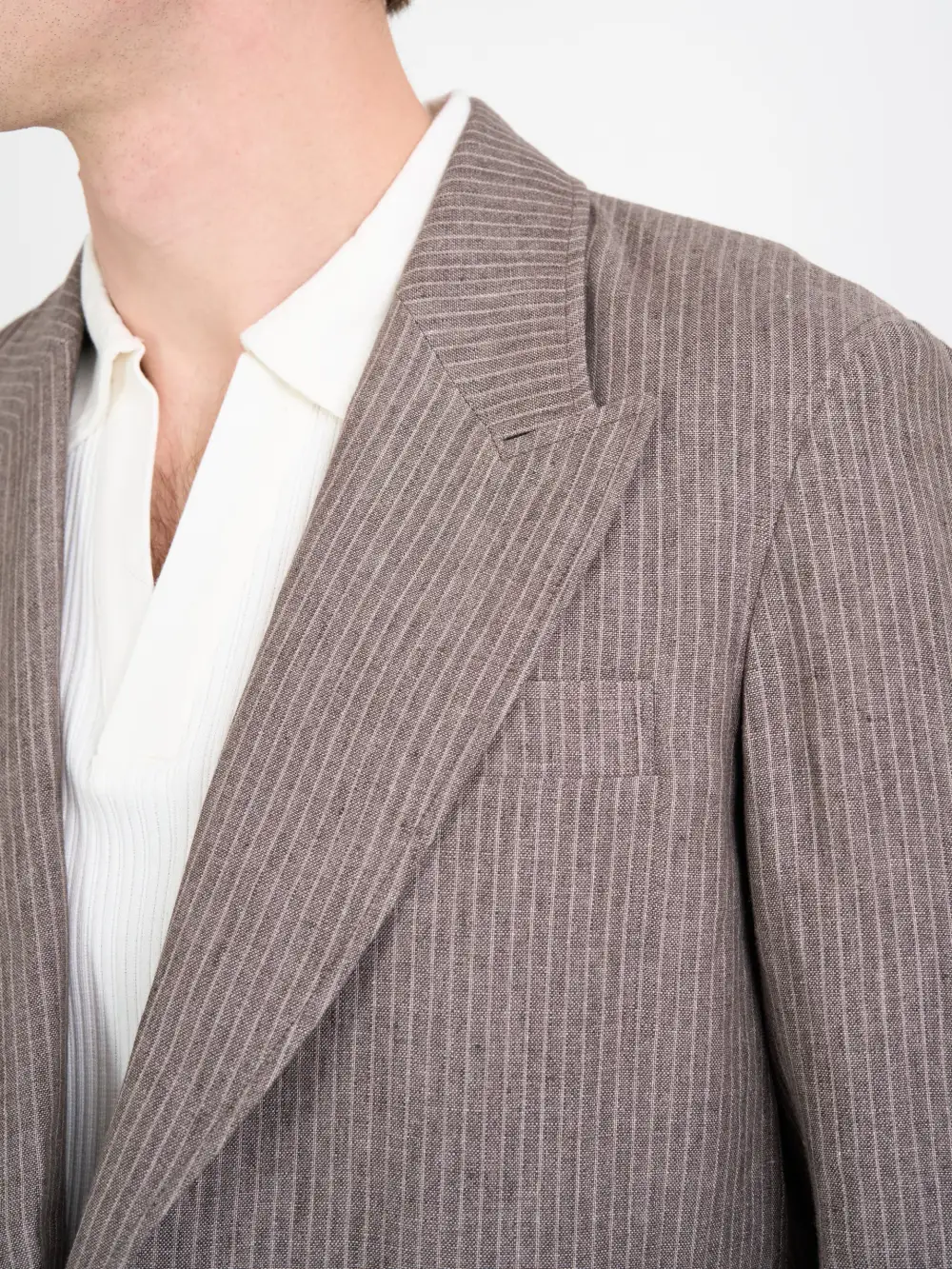 Brown Casual Style Lapel Linen Blazer