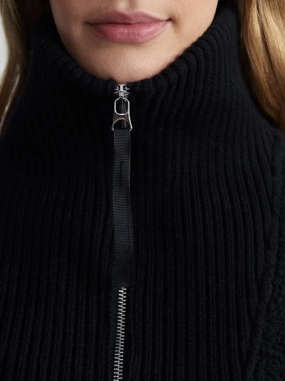 Cozy Half-Zip High-Collar Textured Sweatshirt