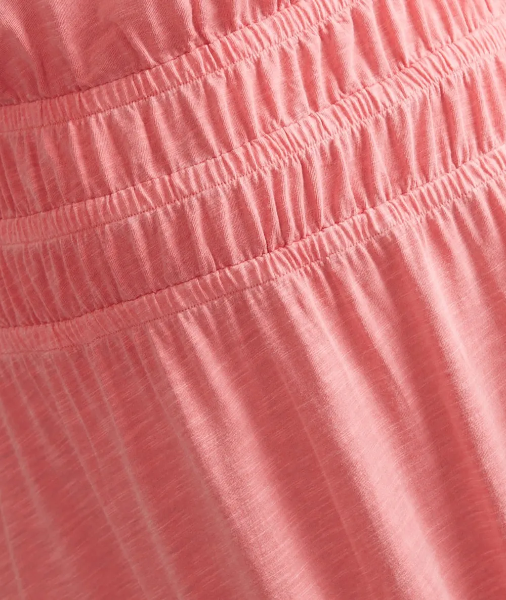 Pink Smocked Waist Midi Dress