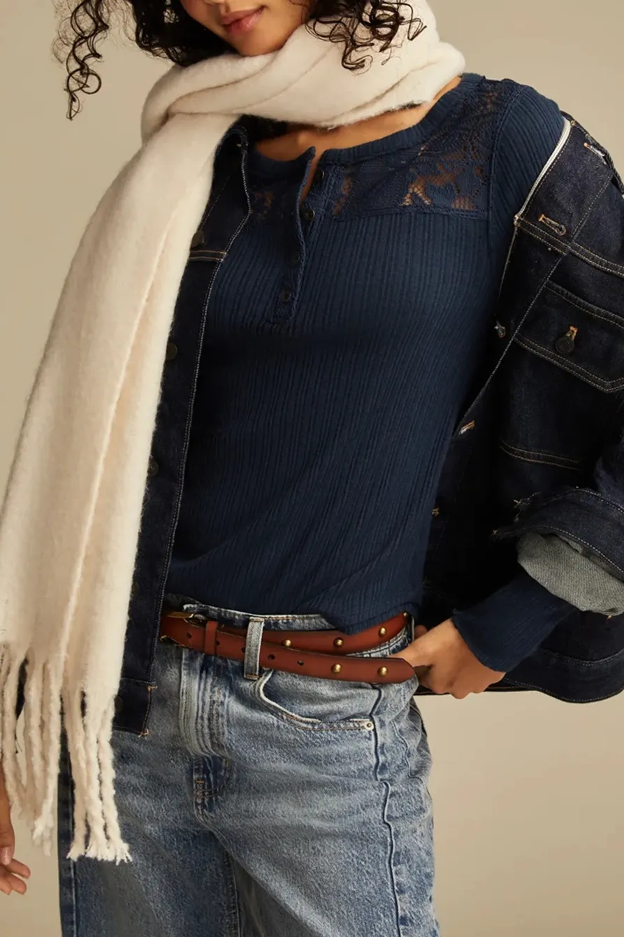 Dress Blues Cloud Lace Mix Henley