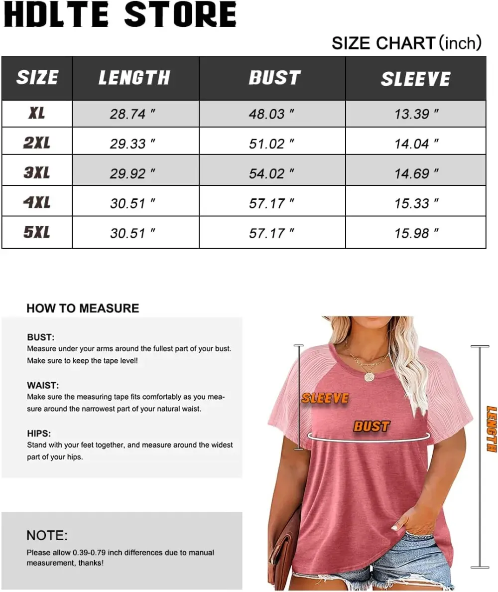 HDLTE Womens Plus Size Tops Floral Bell Sleeves Blouses Summer Crewneck Tunic Loose Casual T Shirts