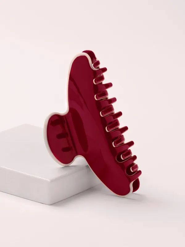 Glossy Burgundy Hair Clip