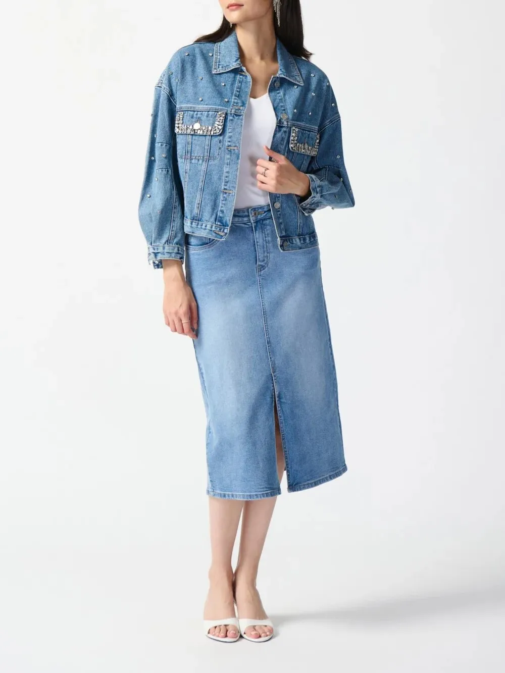 Embellished Light Blue Denim Jacket