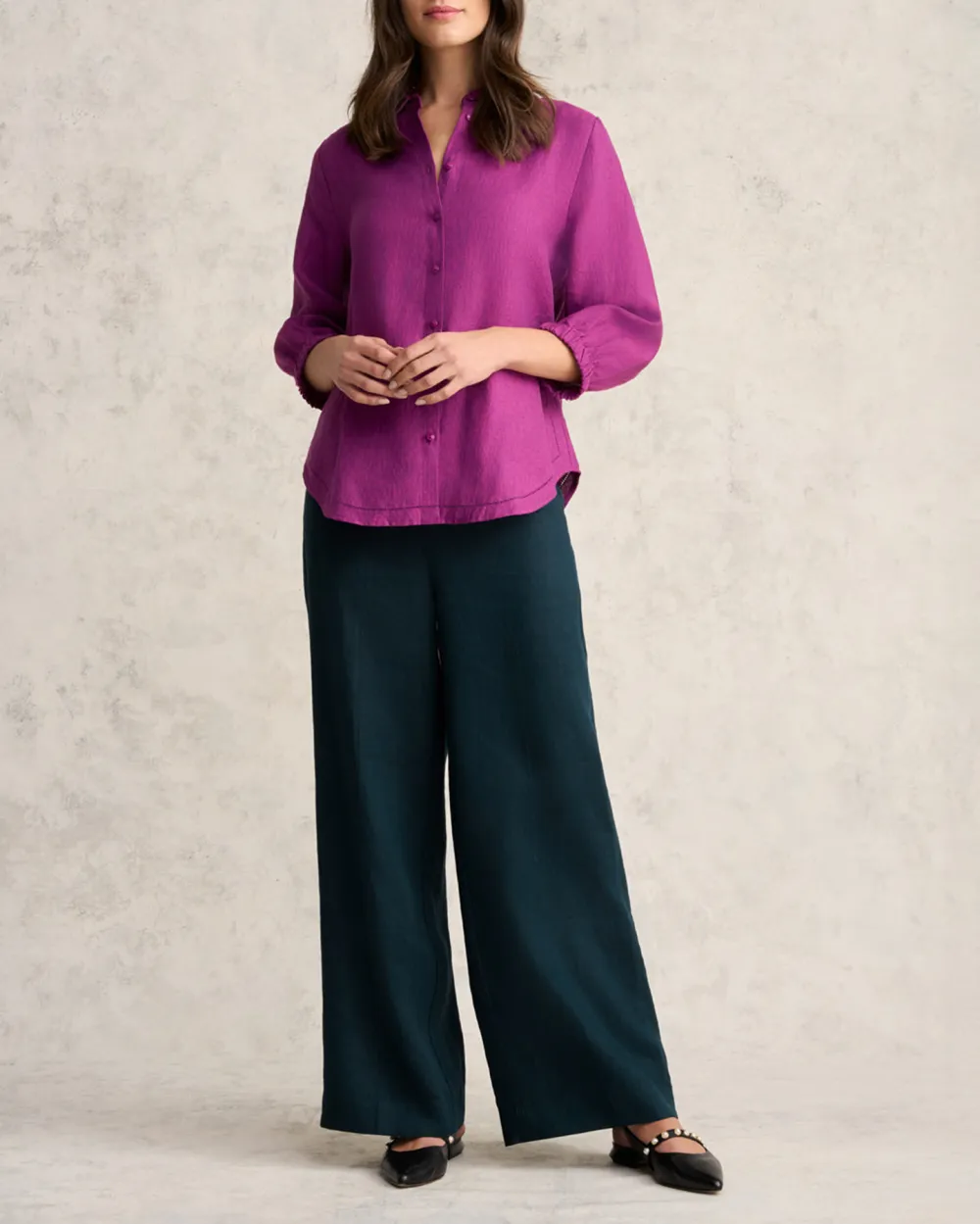 3/4 Sleeve Linen Shirt