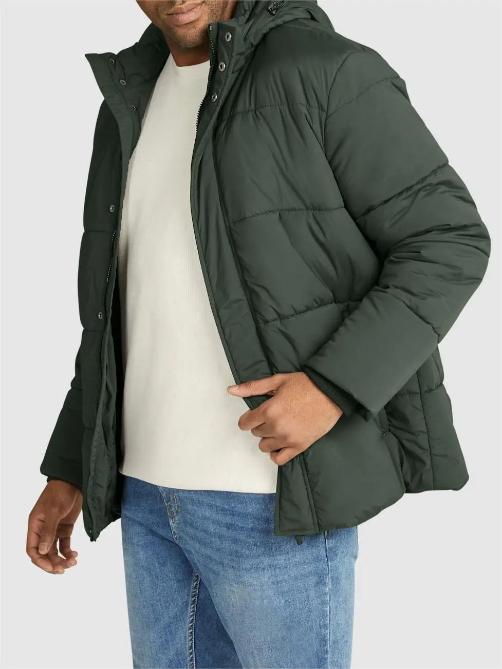 DARK GREEN PUFFER JACKET