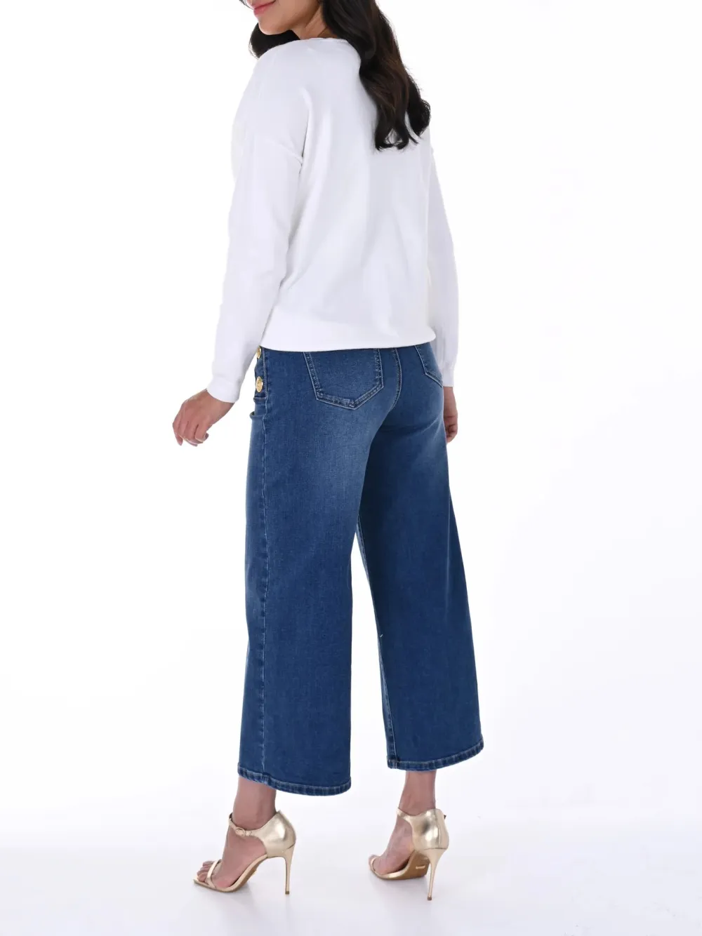Blue Denim Jeans with Bottom Detail