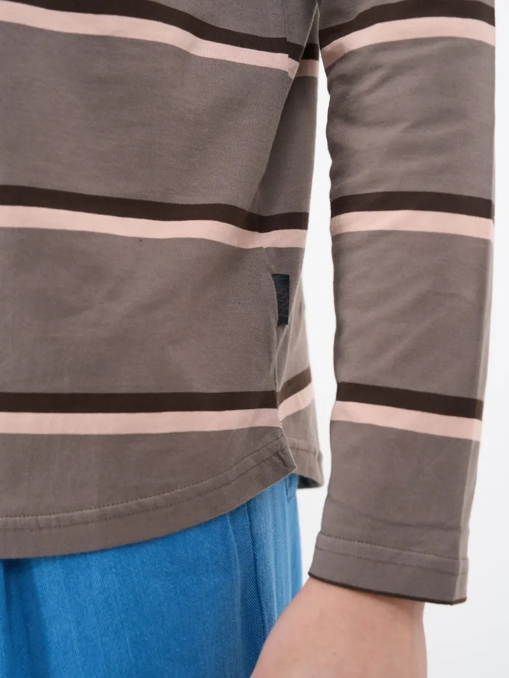 Brown Crew Neck Long Sleeve T-Shirt