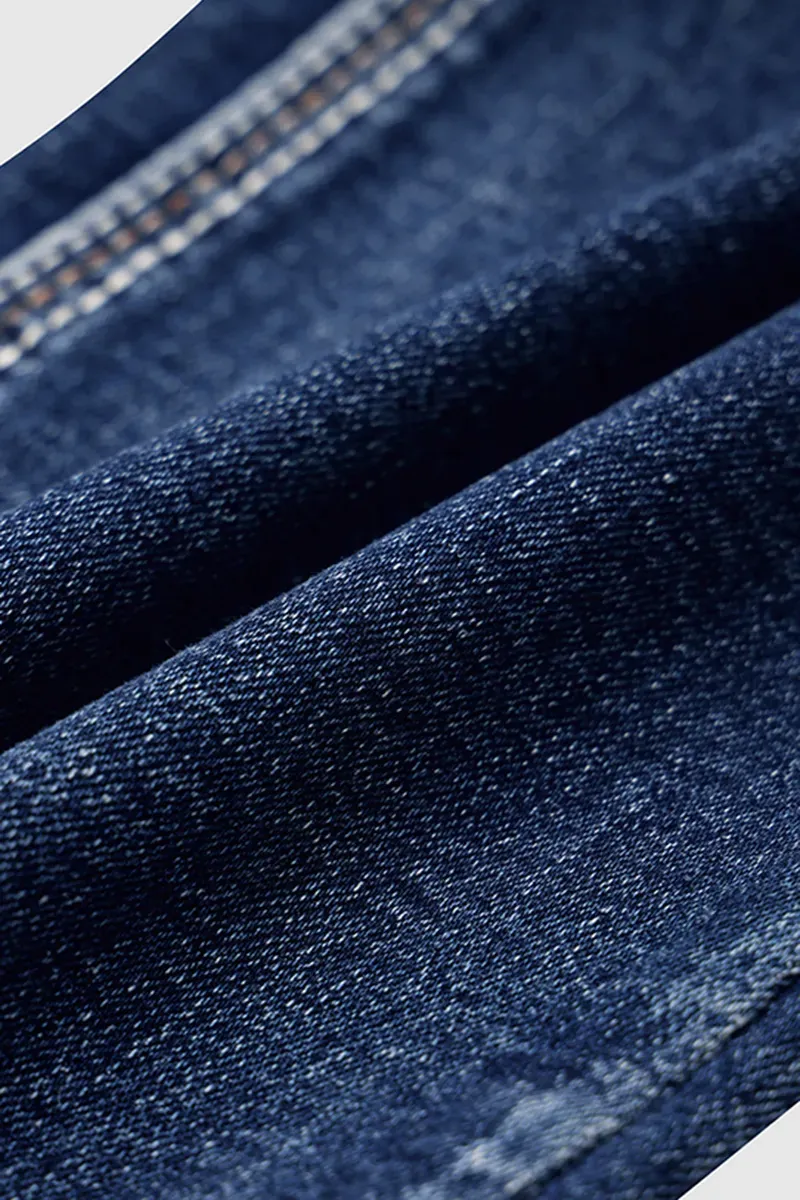 Ripped Contrast Stitch Mid Rise Bootcut Jeans