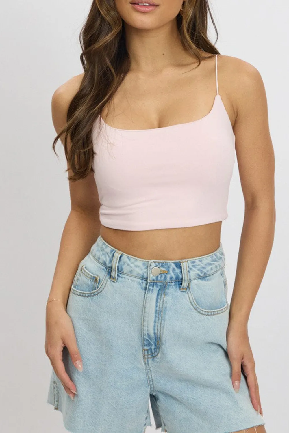 Pink Cropped Cami Top Supersoft