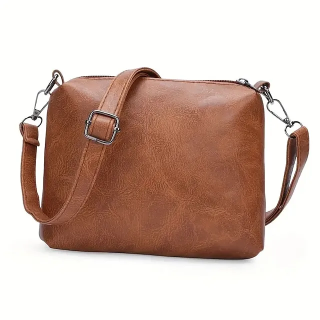 Boston Women's Handbag Set-PU Leather Shopping Bag-Zipper Adjustable Large Capacity Waterproof Bag-Set of 4