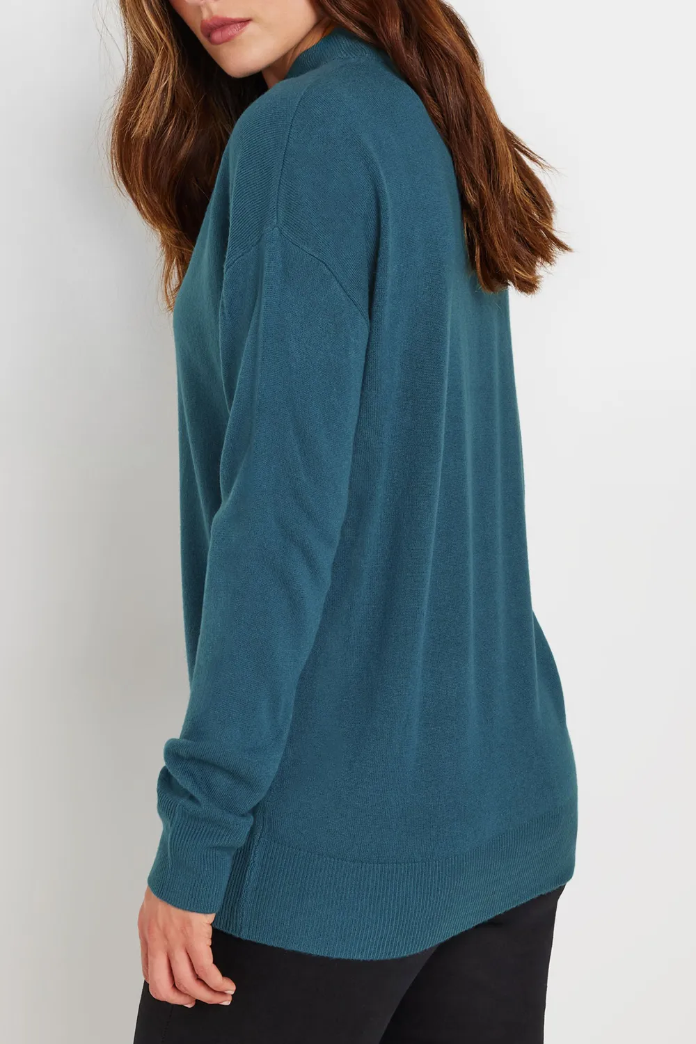 Solid Color High Neck Sweater