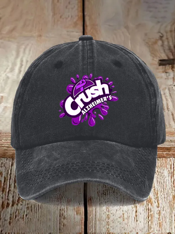 Crush Alzheimer'S Printed Round Collar Baseball Cap