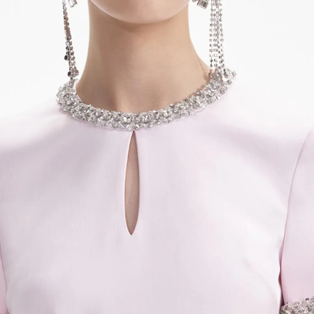 Pink Satin Embellished Top