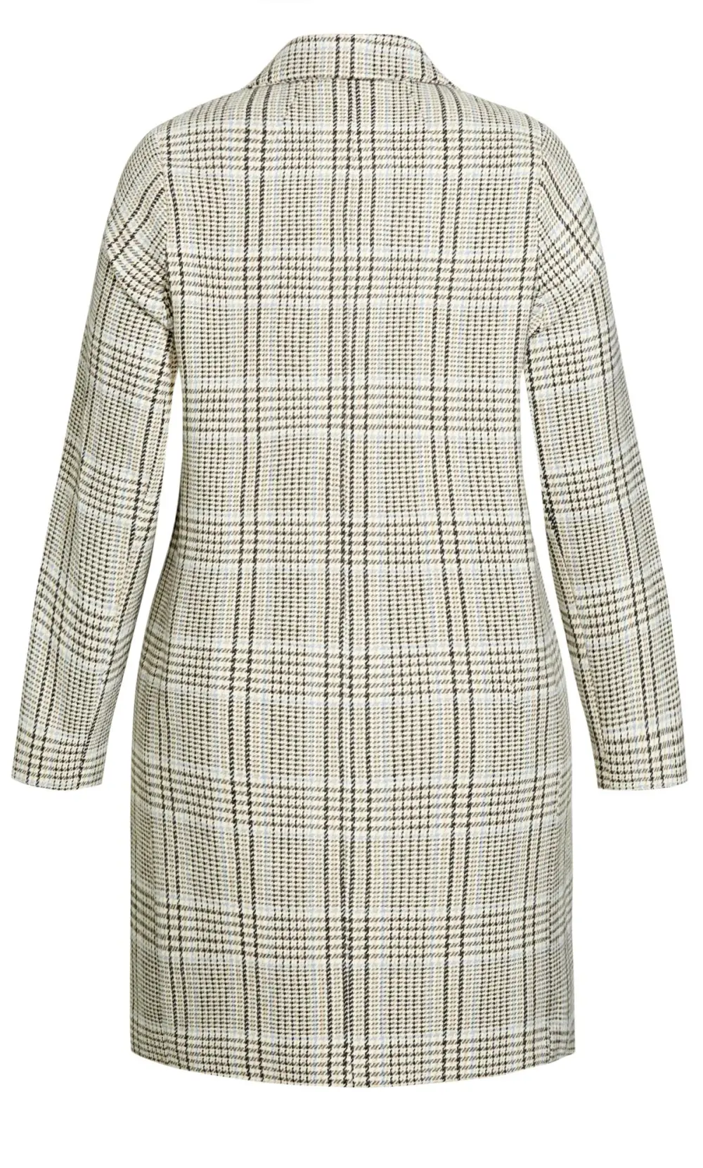 Evans Natural Brown Checked Button Detail Blazer