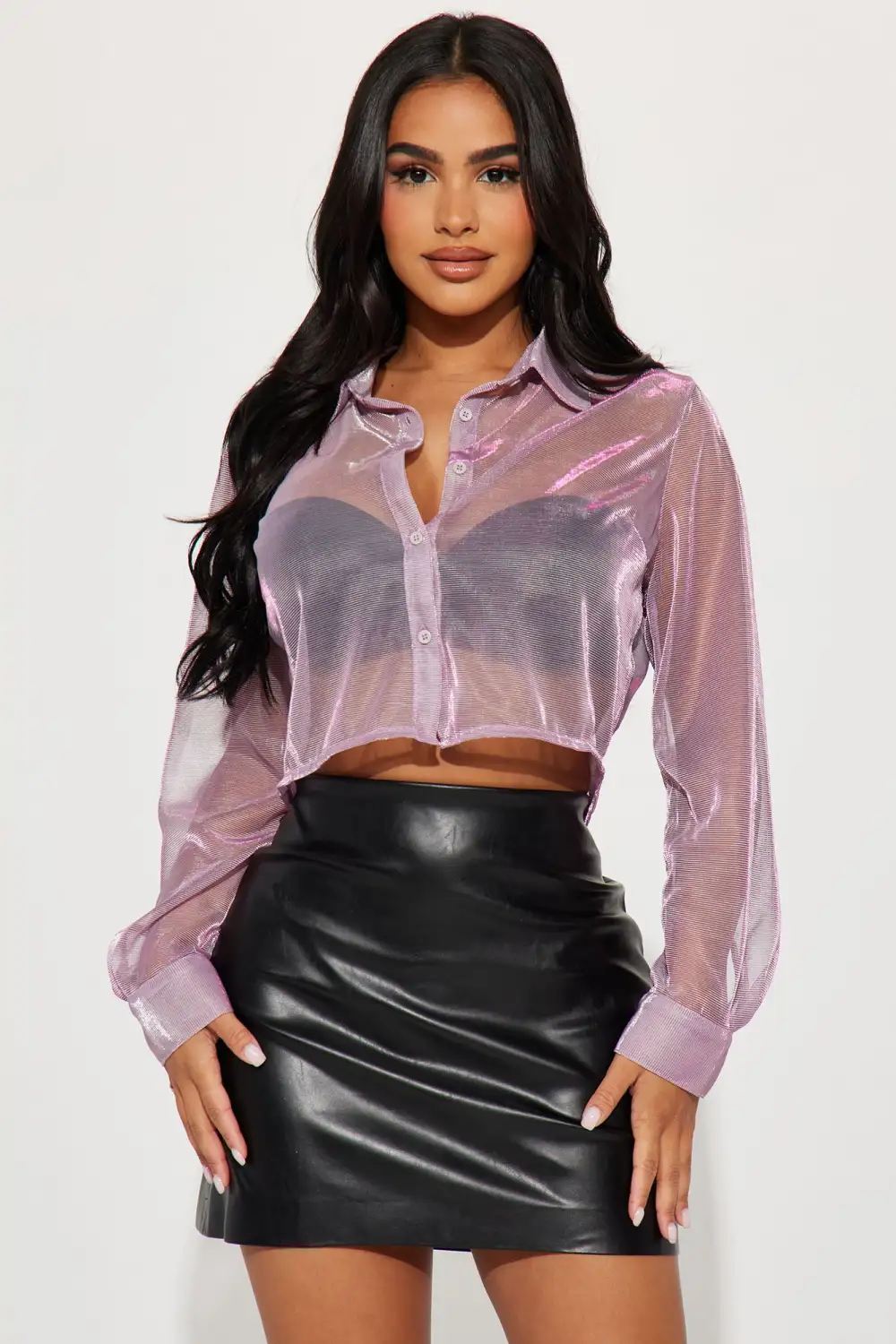 Izabel Iridescent Shirt - Lavender