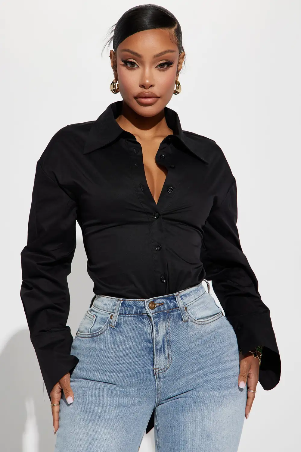 Cute And Clever Poplin Shirt - Black