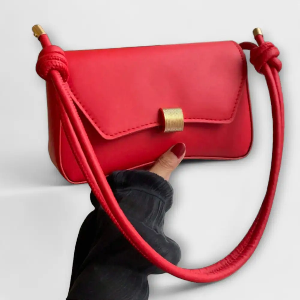 Latch Front Suede Handbag
