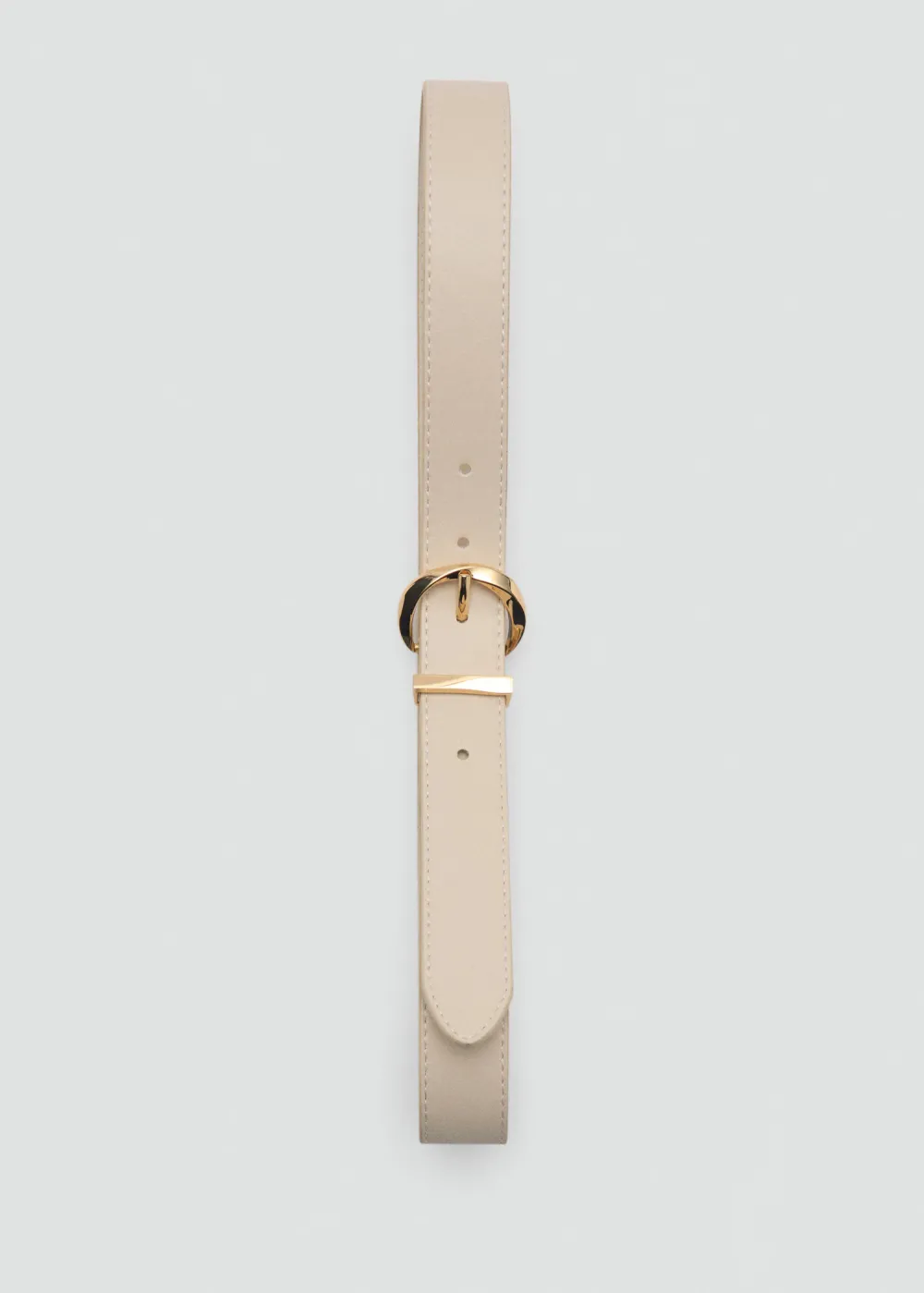 Classic Oval Buckle Leather Belt