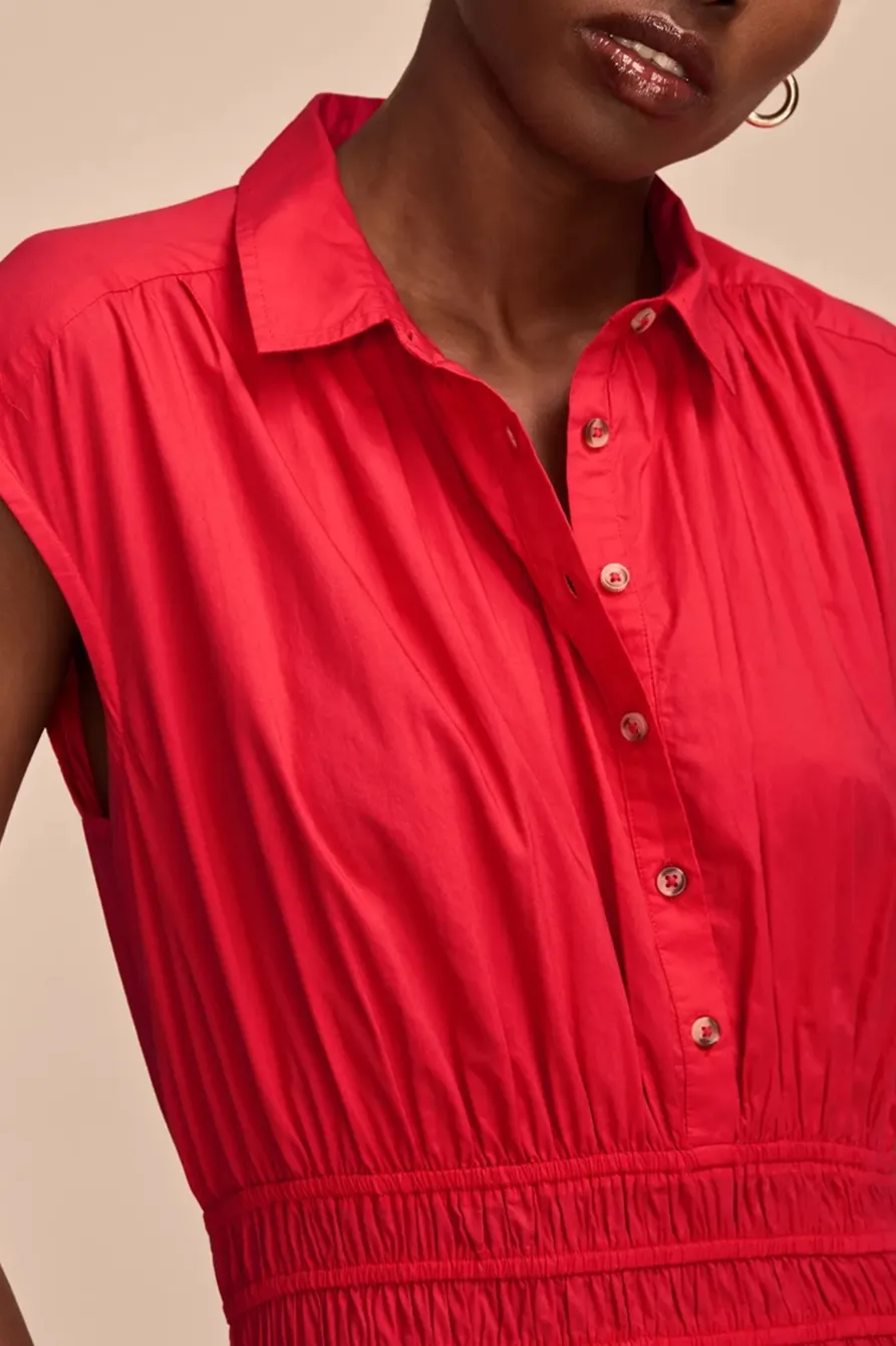 Lollipop Smocked Dropped Waist Midi Dress